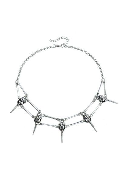 Silver metallic choker halskette mit auffälligem gotisch design aus robusten materialien perfekt für gothic styles