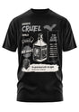 Schwarzes Kurzarm-T-Shirt mit einem gruseligen Halloween-Grafikdruck.