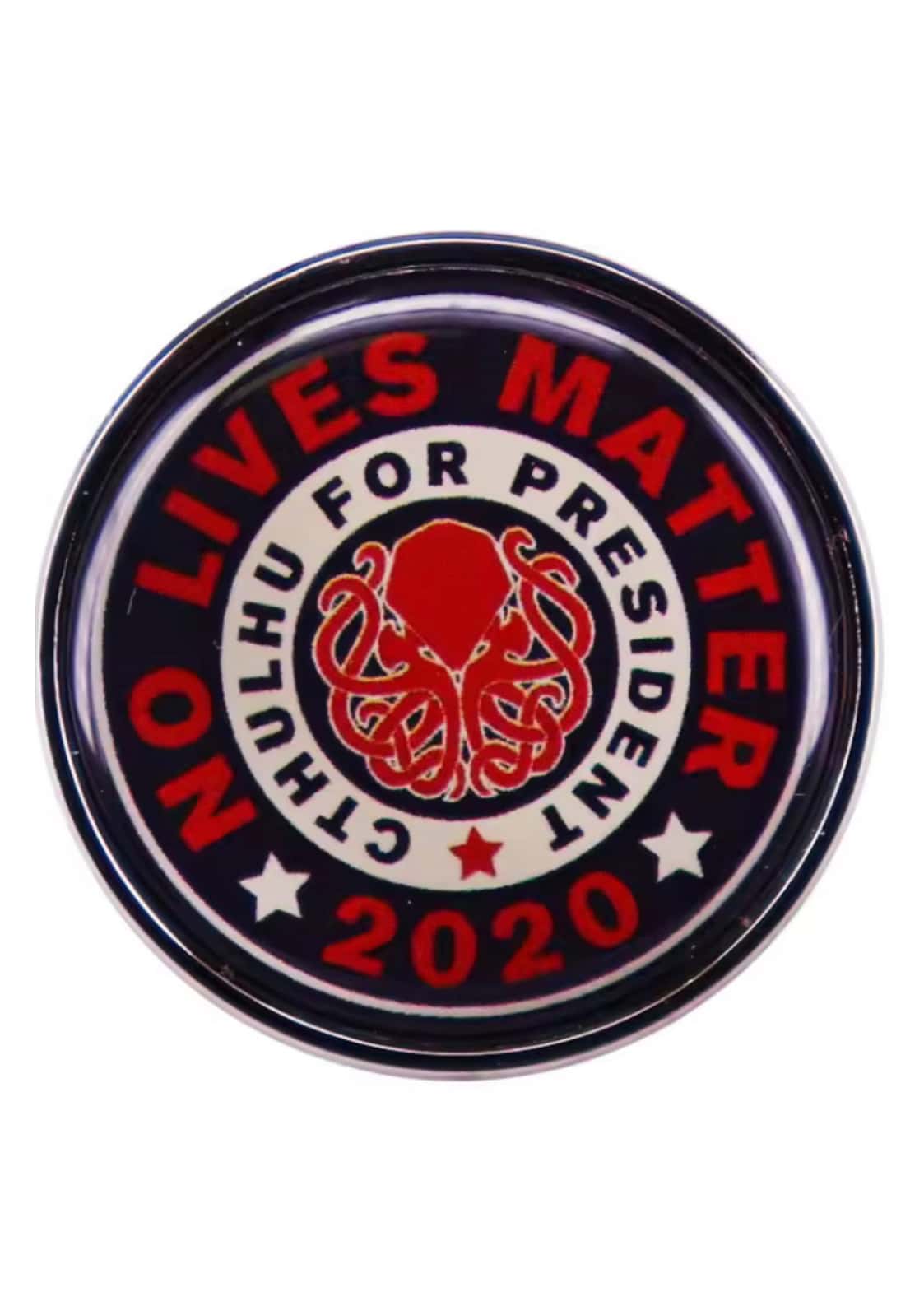 Cthulhu for President Enamel Pin mit rotem Oktopus-Emblem