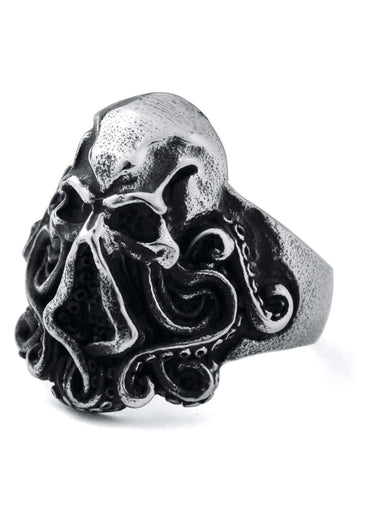 Silberner cthulhu ring mit tentakeldesign und dunkler edelstahl ring oberfläche aus china