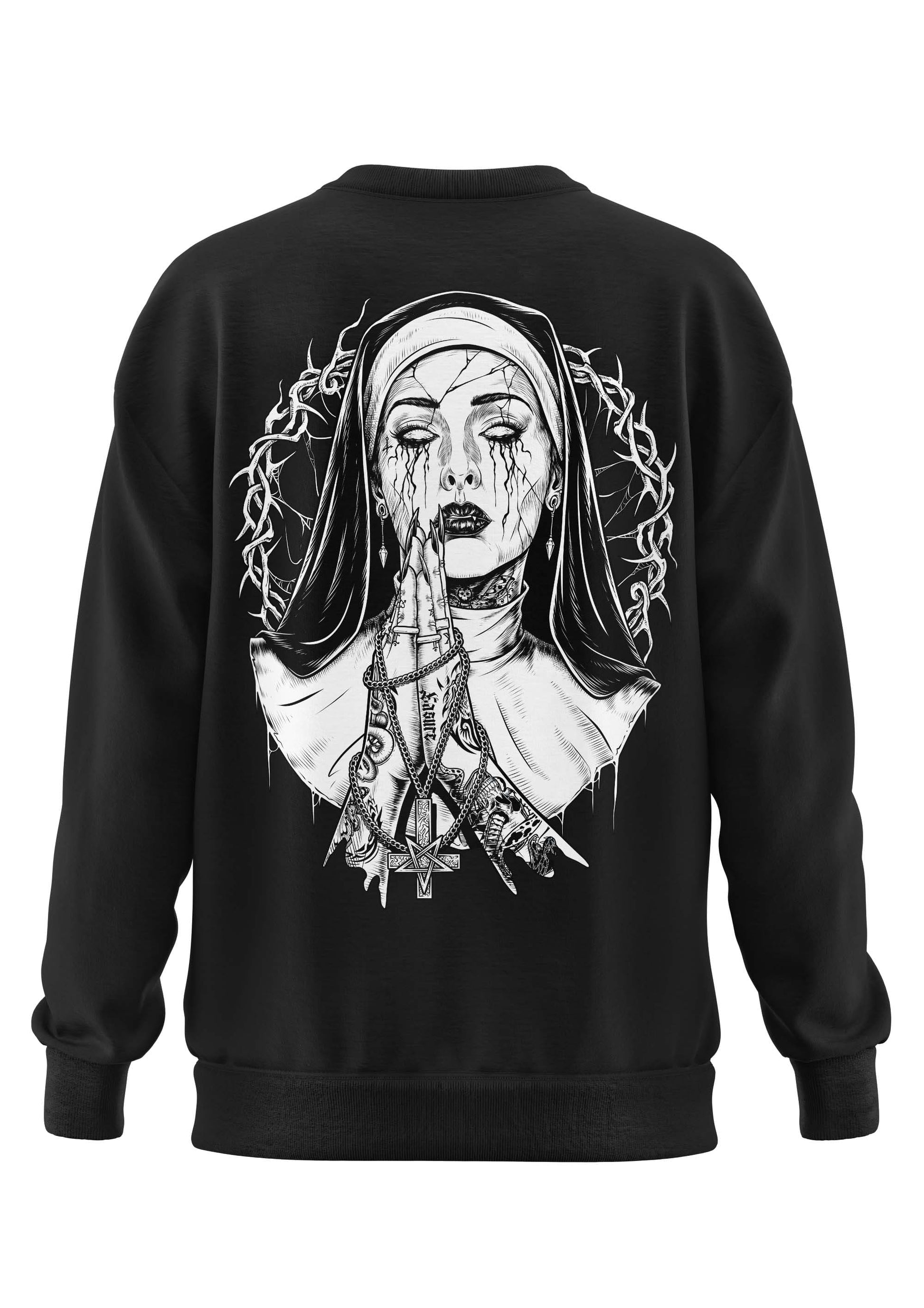 Schwerers Unisex Sweatshirt Demon Nun mit gotischer Nonne