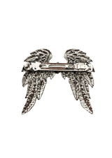 Silberner Engel-Flügel-Haarclip mit aufwendigen Feder-Details und metallischem Finish.