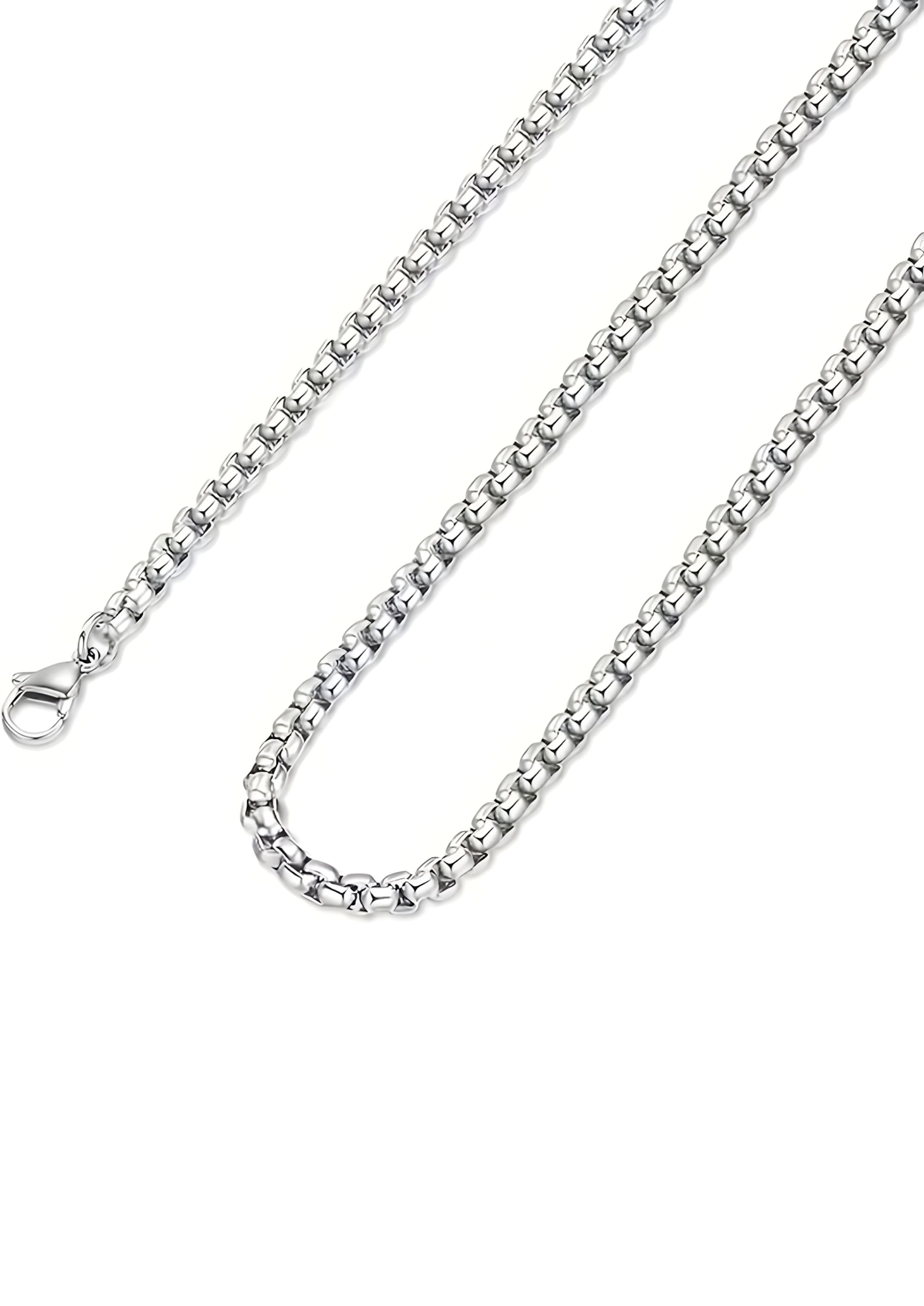 Edelstahl Kastenketten-Halskette