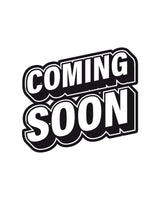 Schwarz-weißes ’coming soon’-Schild mit fetter, stilisierten Schriftart.