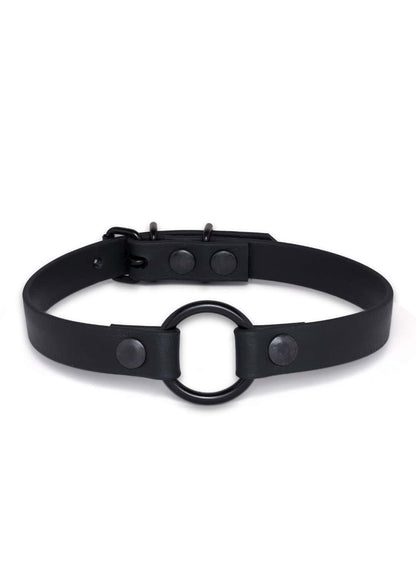Schwarzer Easure O-Ring Choker aus BioThane mit schwarzem O-Ring
