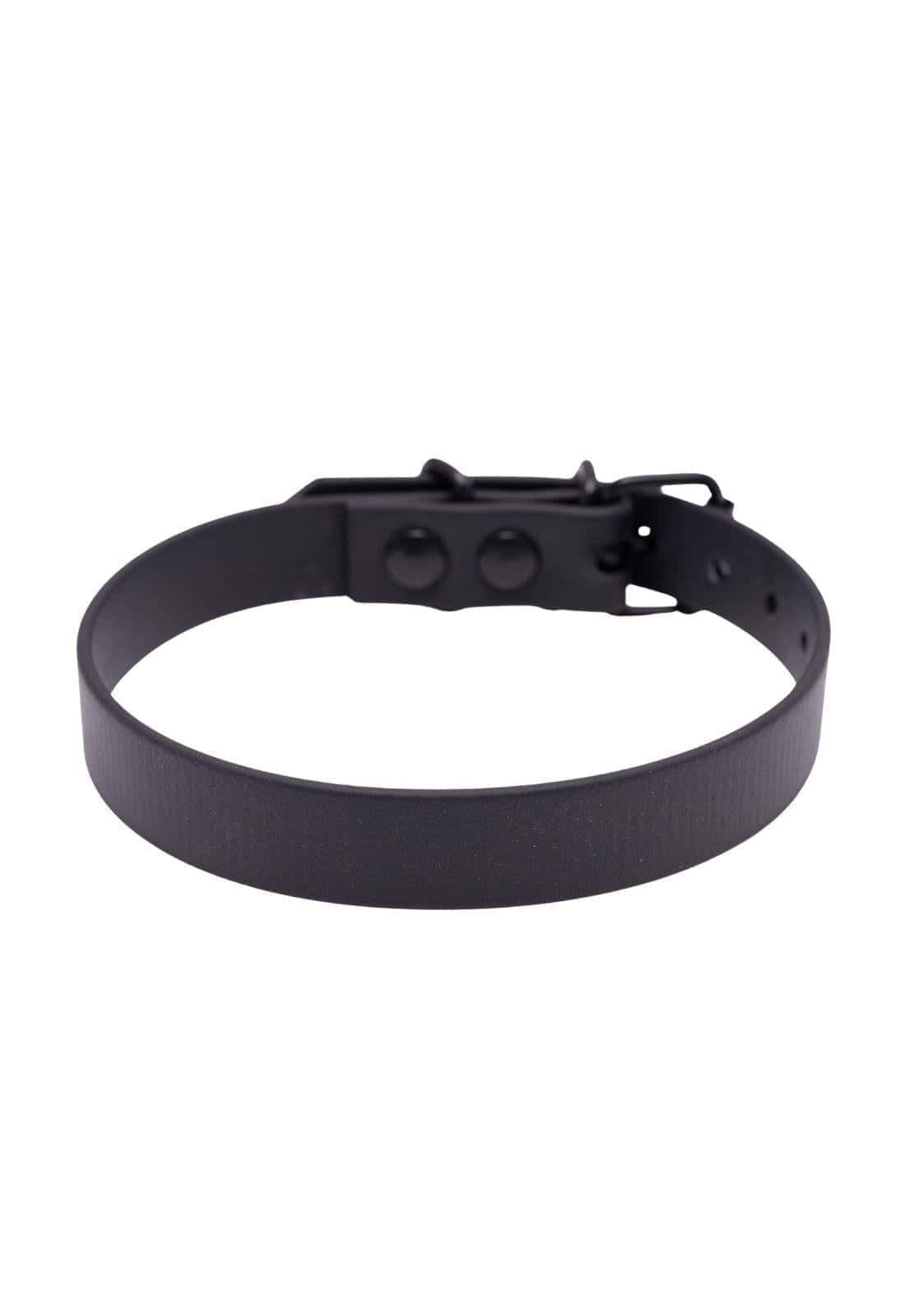 Easure plain choker black aus BioThane mit schwarzer Schnalle aus Edelstahl