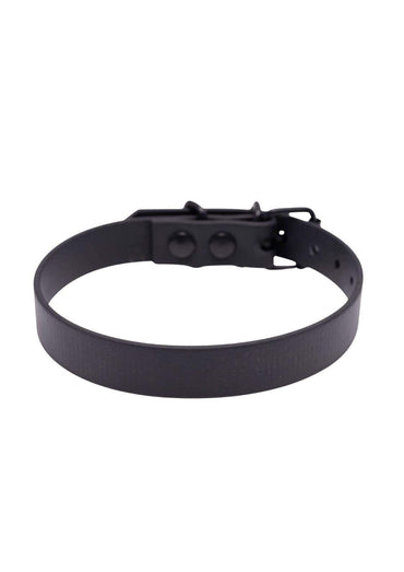 Easure plain choker black aus BioThane mit schwarzer Schnalle aus Edelstahl