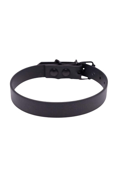 Easure plain choker black aus BioThane mit schwarzer Schnalle aus Edelstahl