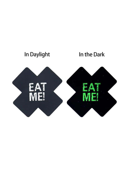 EAT ME! Glow in the Dark Schwarz - Nippel Pastie