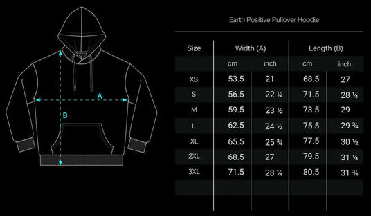 Erdpositiver Pulloverhoodie in Dunkelgrau mit Kapuze und Vordertasche.