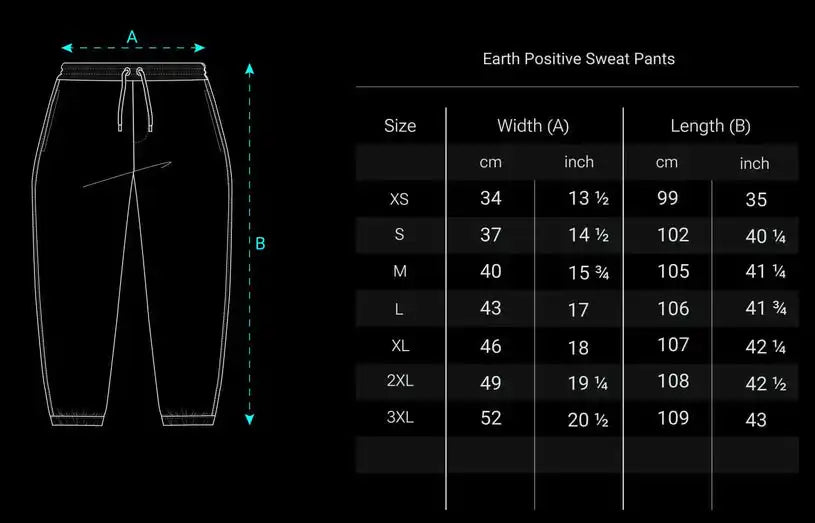 Erd-positiv Jogginghosen, schwarz mit weißen Schnürbändern und elastischem Bund.