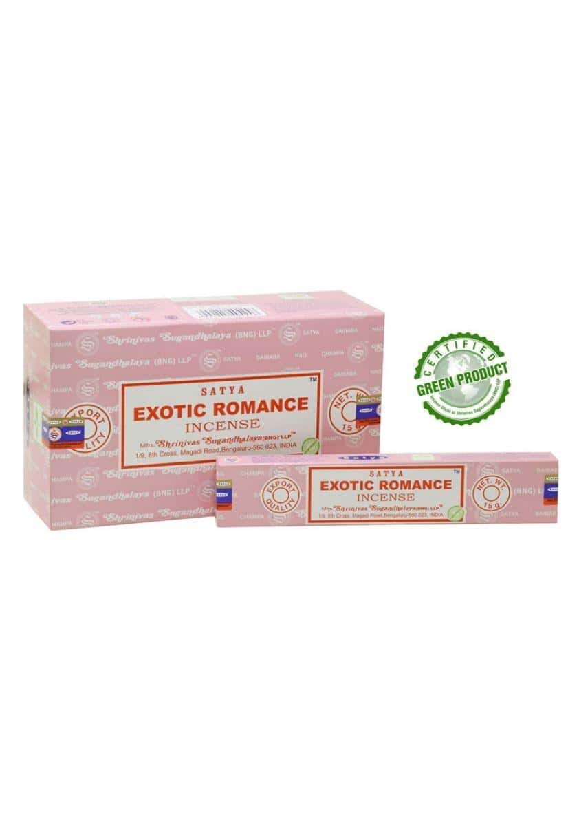 Rosa rechteckige satya exotic romance räucherstäbchen packung ideal für gothic und dark fashion stimmungen