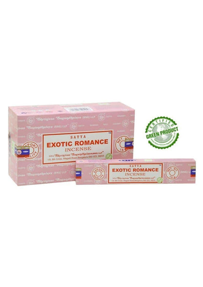 Rosa rechteckige satya exotic romance räucherstäbchen packung ideal für gothic und dark fashion stimmungen