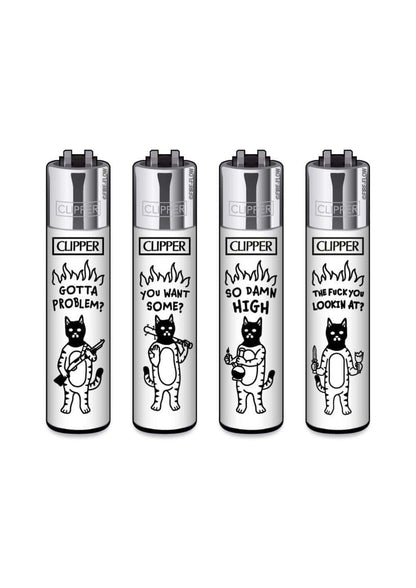 Nachfüllbare Clipper Feuerzeuge mit verschiedenen Katzen Designs