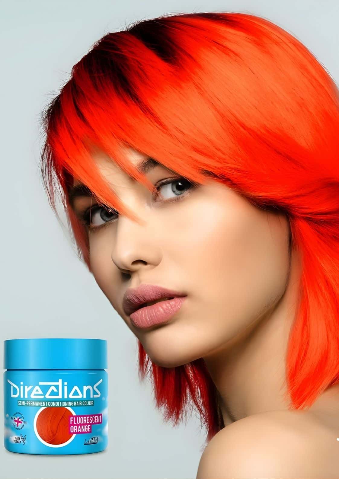 Direzions flo orange v2 directions 100ml direktziehende haartönung für blondiertes haar im blau getönten glas
