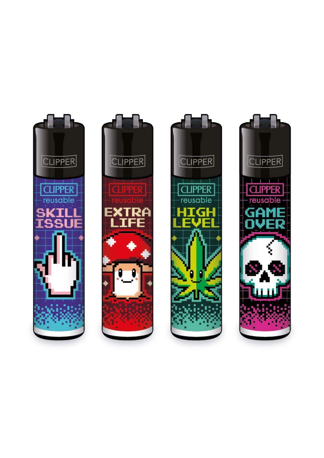 Game over / Pixel Glitch - Clipper Feuerzeug nachfüllbar