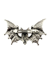 Silberner gotischer Fledermaus-Haarklammer Gargoyle Bat mit Metallflügeln