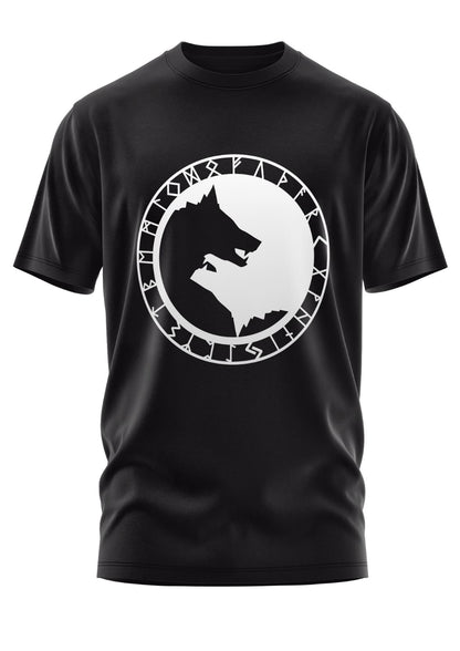 Gothic Shirt Geri und Freki Wotan mit Wolf-Runen-Motiv