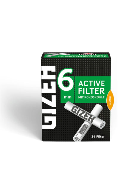GIZEH ACTIVE FILTER BLACK 6 MM 34 STÜCK - ACTIVE FILTER
