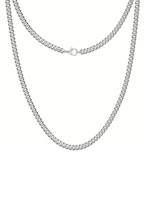 Silberkette mit Hummerverschluss und Kastenglieder-Design.