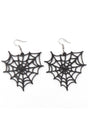 Glitzer-Web-Gothic-Ohrschmuck mit schwarzem Glitzer-Spinnennetz und silberner Metall-Fischhakenverschluss