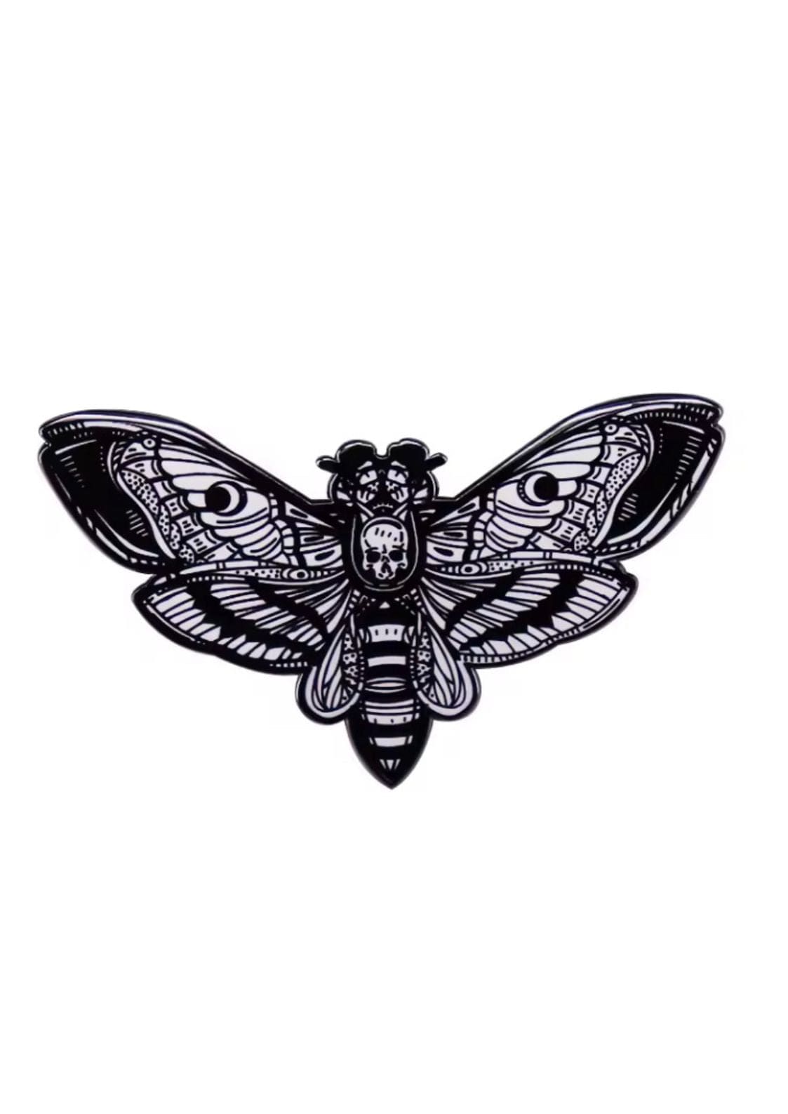 Schwarzer und weißer Totenkopfschwärmer.