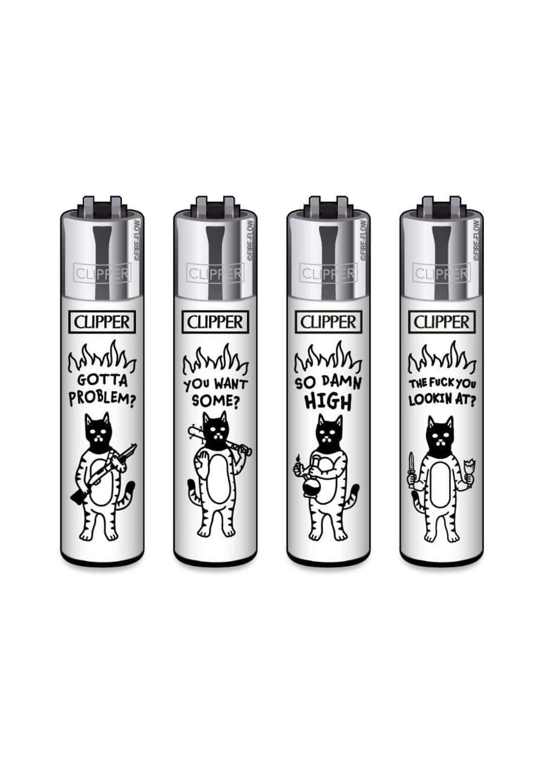 Clipper Feuerzeuge mit verschiedenen Katzen Motiven