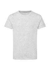 Graues kurzärmeliges T-Shirt.