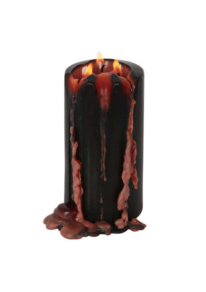 Große vampire blood pillar candle schwarzer kerzenstab mit schmelzendem rotem wachs und drei flammen