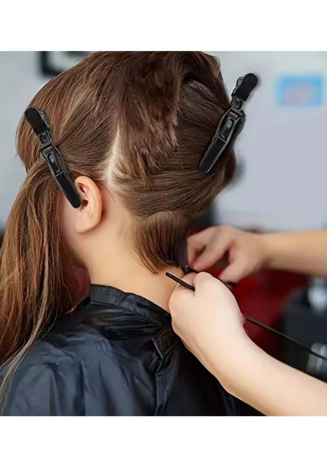 Schwarze kunststoff haarspangen mit glatten kanten sichern braune haare für kreative looks als zuverlässiges friseur zubehör
