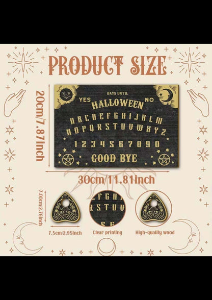 Black halloween ouija board aus holz mit goldenen lettern und death moth ouija spirit board klassischer ouija-tradition