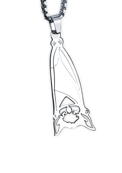 Hängender Fledermaus-Gothic-Metal-Anhänger, minimalistisch poliert