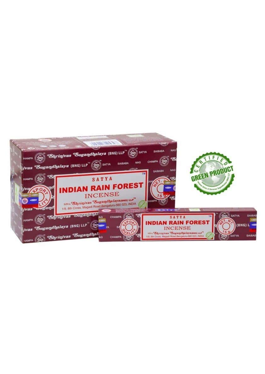 Maroon und weiße satya indian rain forest räucherstäbchen verpackung passend zu gothic kleidung und horror stil