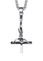 Umgekehrtes Kreuz Jesus Halskette aus Silber mit Jesus-Figur