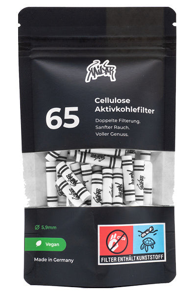Packung mit Aktivkohlefiltern aus Zellulose.