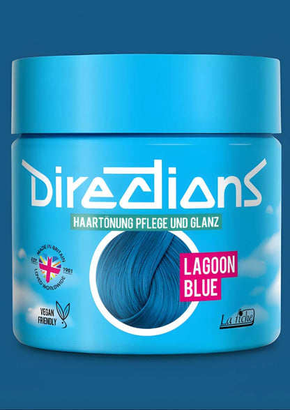 Lagoon blue directions 100ml haartönung mit blaue haarfarbe und glänzendem jar für direktziehende haartönung