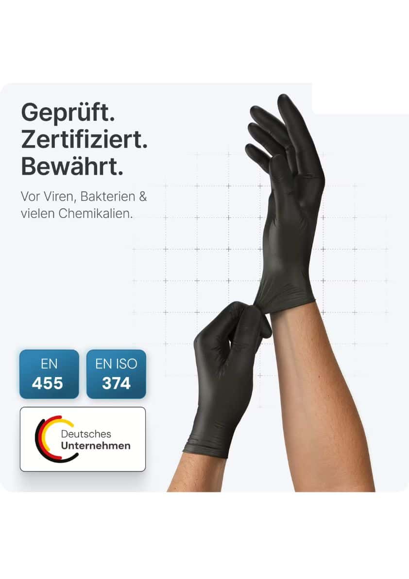 Schwarze latex handschuhe werden beim auftragen von haarfarbe anleitung genutzt und sind tierisch getestet