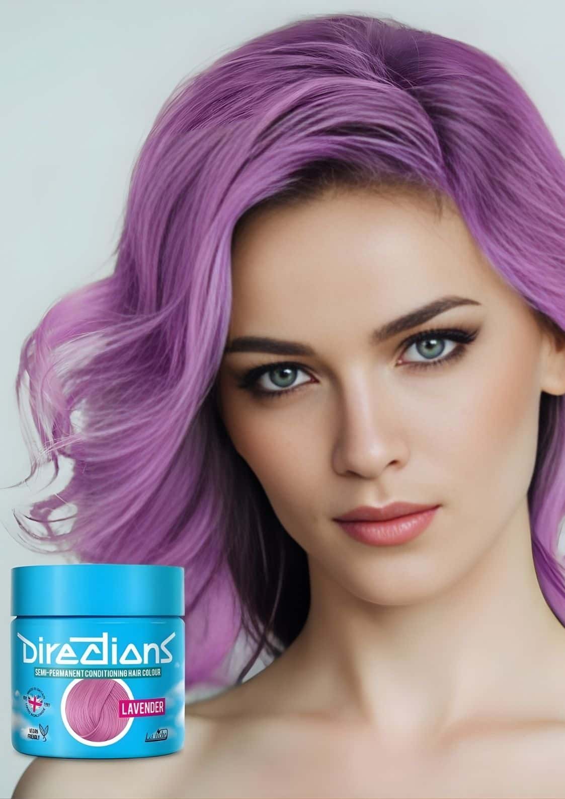 Vibrante lavender directions 100ml semi permanente haartönung im leuchtend blauen zylinder mit cremiger textur