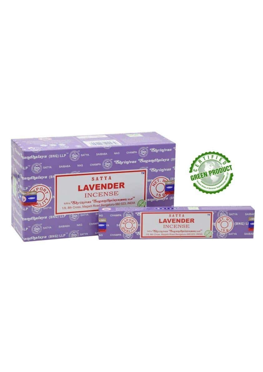 Lila Satya Lavendel räucherstäbchen in originalverpackung ideal für gothic kleidung und horror atmosphäre