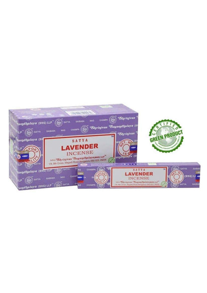 Lila Satya Lavendel räucherstäbchen in originalverpackung ideal für gothic kleidung und horror atmosphäre