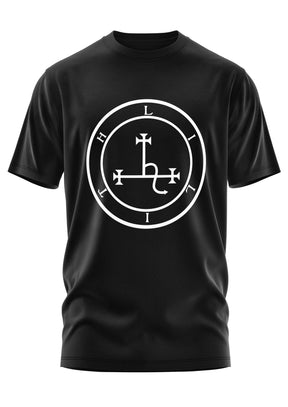 Schwarzes Gothic-Metal T-Shirt Lilith mit weißem hli-Emblem