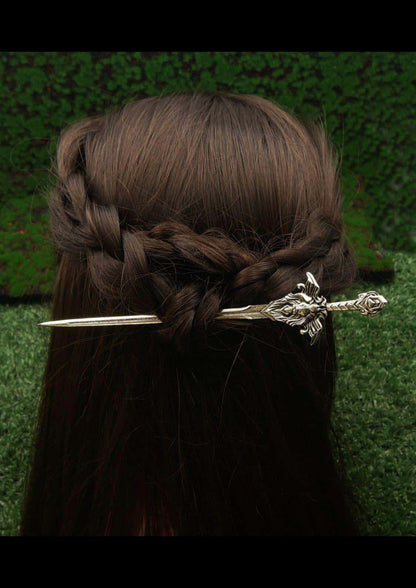 Silberne lion sword haarnadel mit schwertform und drachenkopf für gothic haarklammer bei besonderen anlässe