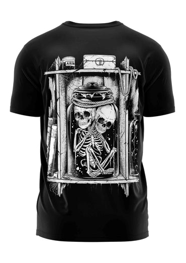 Lizzy and Jill schwarzes T-Shirt mit Skeletten im Glas