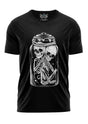 Schwarzes T-Shirt von Lizzy and Jill mit Skeletten im Glas