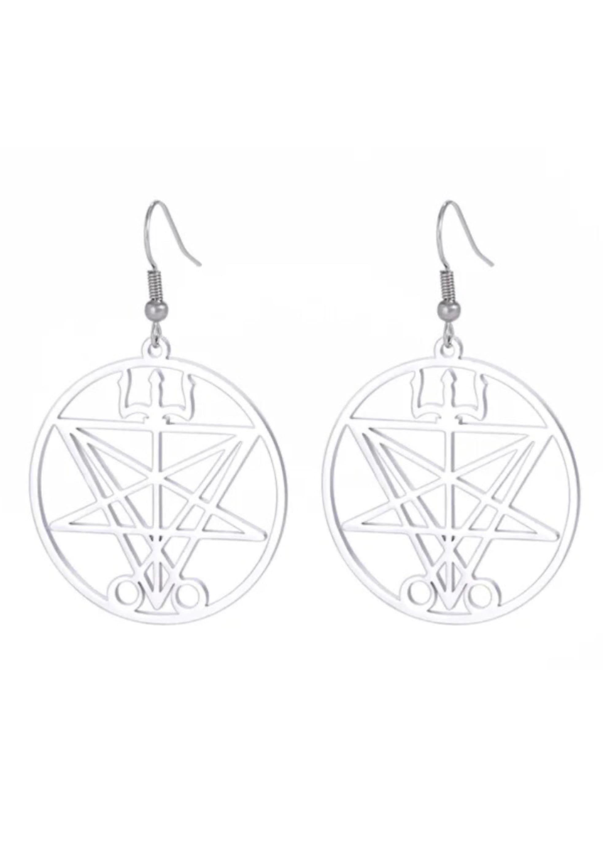 Lucifer Edelstahl Ohrringe mit Pentagramm-Design aus China