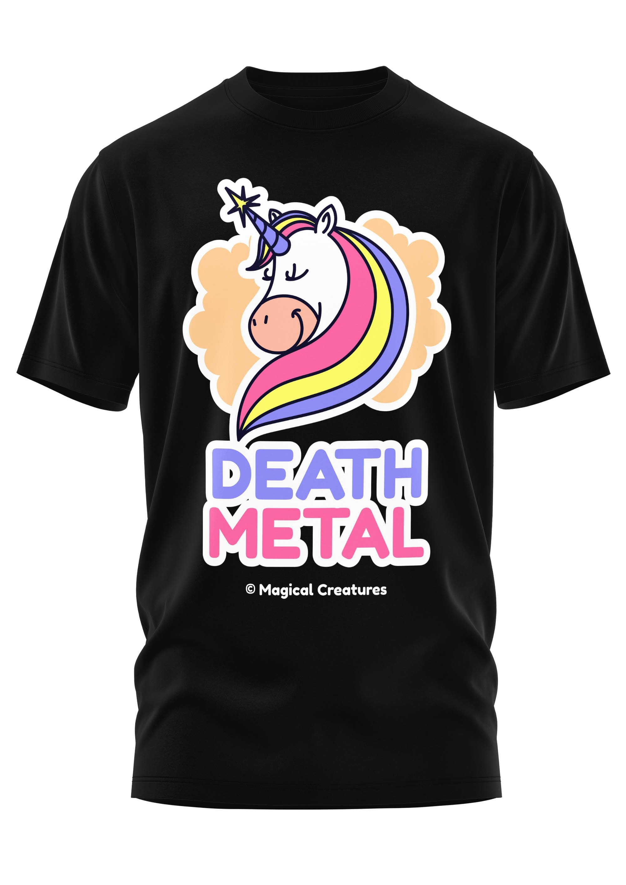 Magisches Death Metal Unisex T-Shirt mit Unicorn-Motiv