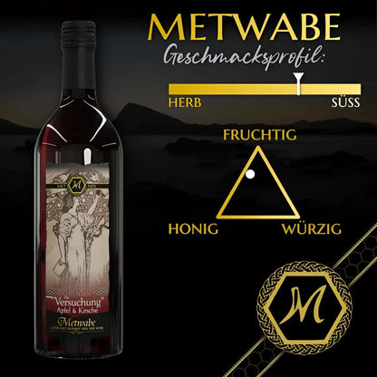 Flasche met mix versuchung apfel kirsch 075l mit gothic design für fruchtigen genuss