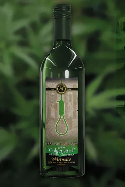 Grüne weinflasche met mix grüner galgenstrick 0,75l mit intensiver grünfärbung und außergewöhnlichem geschmack