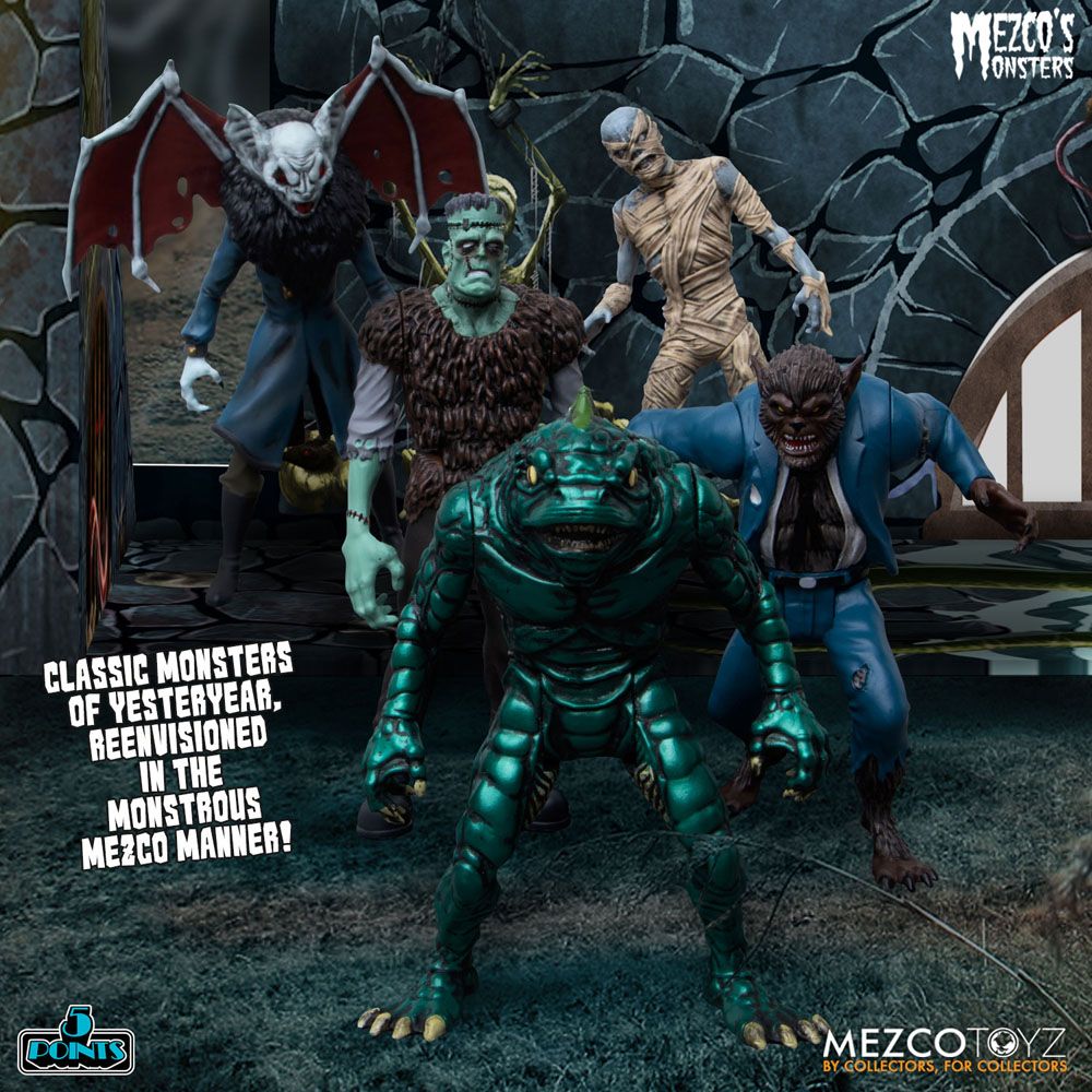 MEZCO´S MONSTERS TOWER OF FEAR DELUXE BOX SET 5 FIGUREN