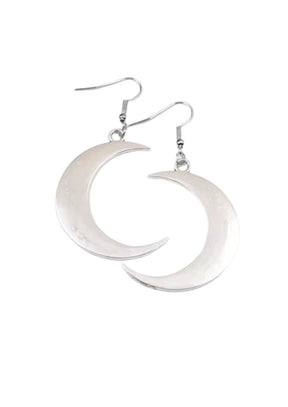 Silberne Mondsichel-Ohrringe.